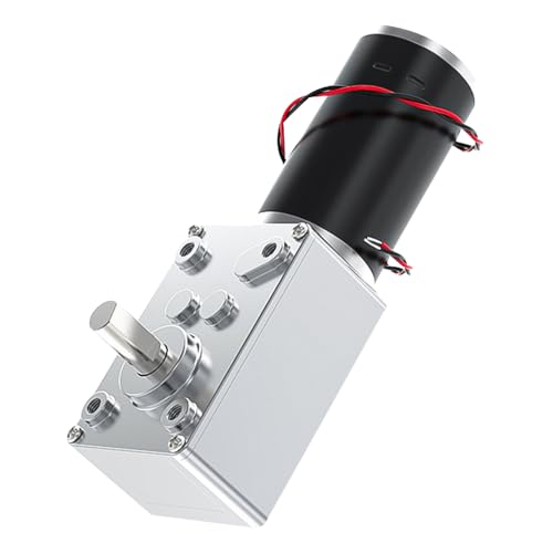 DEWIN Hochdrehzahlreduzierende elektrische Getriebemotoren Wendbarer Schneckengetriebemotor, 8 mm Welle 12V(12 V, 12 U/min) von DEWIN