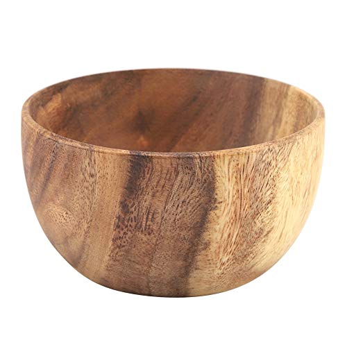 DEWIN Hölzerne Schüssel, Holzschale Feste Akazie Hölzerne Salatschüssel Küchengeräte Groß Obstschale Holz für Salat Suppe Reis (Größe : 13 * 7cm) von DEWIN