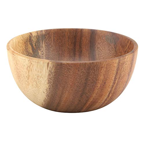 DEWIN Hölzerne Schüssel, Holzschale Feste Akazie Hölzerne Salatschüssel Küchengeräte Groß Obstschale Holz für Salat Suppe Reis (Größe : 16 * 7cm) von DEWIN