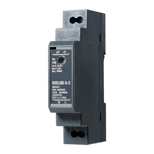 DEWIN Hutschienen Netzteil, HDR-15-12 DIN Schienen Schaltnetzteil DC 12V 1,25A 15W DIN-Rail-Netzteil von DEWIN