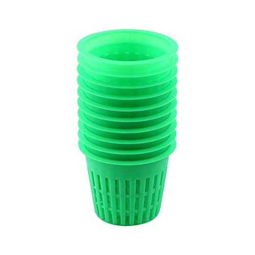 DEWIN Hydrokultur-Netztopf, 10 Stück Hochleistungs Mesh Pot Net Cup Korb Hydroponic Plant Grow Clone Gardening (Grün) von DEWIN