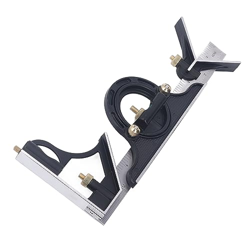 DEWIN Kombinationsmesser 300 Mm Kombination Quadratischer Länge Tiefe Winkel Messung Lineal Edelstahl Multifunktionales Messgerät von DEWIN