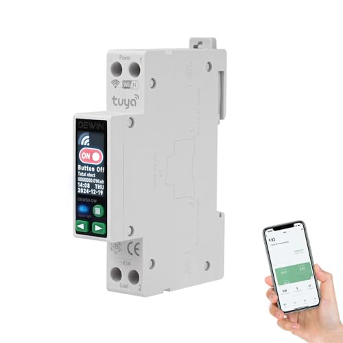 DEWIN Leitungsschutzschalter WiFi Hutschiene, Tuya WiFi Smart Circuit Breaker mit Zeitschaltuhr Smart Meter Funktion und Fernsteuerung für Smart Home mit LCD Anzeige 40A AC 230V DEWIN Leitungsschutzschalter WiFi Hutschiene, Tuya WiFi Smart Circuit Breaker mit Zeitschaltuhr Smart Meter Funktion und Fernsteuerung für Smart Home mit LCD Anzeige 40A AC 230V von DEWIN