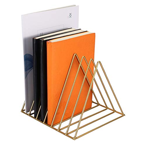 DEWIN Magazinhalter, Metal Triangle Iron Bücherregal Regalhalter für Bücher Magazine (Farbe : Gold) von DEWIN