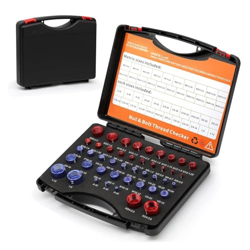 DEWIN Metrischer Gewinde-Checker 44 Stück Set Nuss-und Bolzen-Gewinde-Checker Metrischer Zoll-Gewinde-Detektor Aluminium-Bolzen und Nuss-Identifier-Messgerät DEWIN Metrischer Gewinde-Checker 44 Stück Set Nuss-und Bolzen-Gewinde-Checker Metrischer Zoll-Gewinde-Detektor Aluminium-Bolzen und Nuss-Identifier-Messgerät von DEWIN