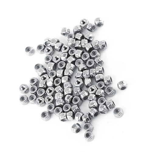 DEWIN Nylon-Lock-Muttern Sortiment Kit Lock-Muttern M2-M12 Edelstahl SS304 Kondelmut-Sechskantmutter-Sechskant-Lockknutsch mit Nyloneinsatz (M3 (100 Stück/Paket)) von DEWIN