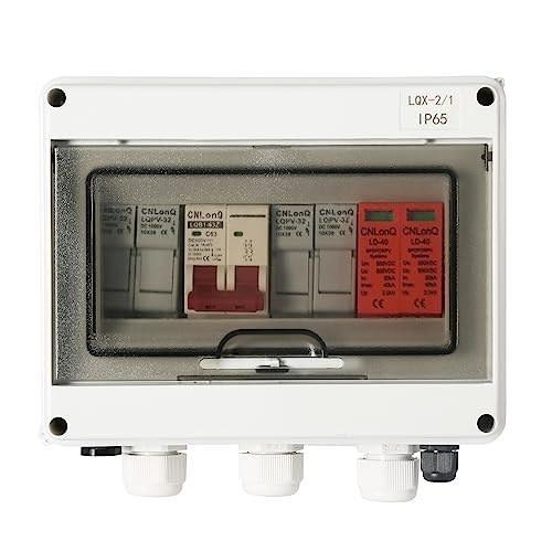 DEWIN PV Kombinierer Box, Überspannungsschutz PV DC Trennschalter 63A DC 500V 2 in 1 aus 2 String Outdoor IP65 Wasserdicht Verteilerkasten für PV Anlage DEWIN PV Kombinierer Box, Überspannungsschutz PV DC Trennschalter 63A DC 500V 2 in 1 aus 2 String Outdoor IP65 Wasserdicht Verteilerkasten für PV Anlage von DEWIN