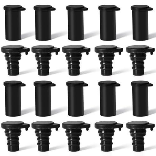 DEWIN PV Staubschutzkappen, Photovoltaik Solar Stecker Staubstecker Solarpanel Stecker Endkappen Gummi PV-Stecker Staubschutzkappen 10 Paar (Farbe: Schwarz) von DEWIN