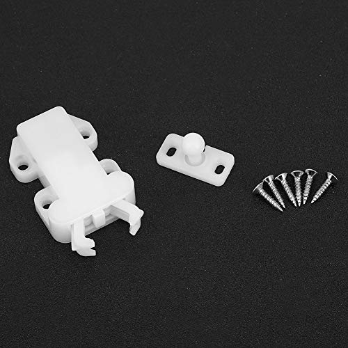 DEWIN Self Locking Gate Latch 6 Sets Nylon Schrankschublade Rebound Selbstverriegelungstür Verriegelt Möbelhardwarezubehör (Beige) von DEWIN