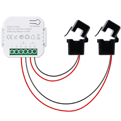 DEWIN WLAN Energiemessgerät, Smart Meter Energiemonitor WiFi Stromverbrauchsmonitor Kompatibel mit Tuya Smart Life APP 80A AC 100-240V von DEWIN