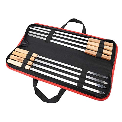 DEWIN Spiesse Edelstahl,Grillspieße Edelstahl Edelstahl BBQ Grillgabel Stöcke Spieß Grill Set Outdoor Picknick Camping Barbecue 8St von DEWIN