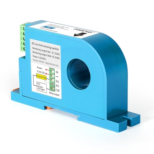 DEWIN Stromerfassungsschalter, D360 Strommessschalter Hutschiene DC Stromschalter mit Überlastschutz Gestängesteuerung Hall Sensor 0-50A 1NO+1NC DEWIN Stromerfassungsschalter, D360 Strommessschalter Hutschiene DC Stromschalter mit Überlastschutz Gestängesteuerung Hall Sensor 0-50A 1NO+1NC von DEWIN