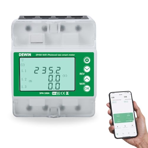 DEWIN Stromzähler 3 Phasen, Drehstromzähler Hutschiene Tuya WiFi Photovoltaik Meter 3 Phase Recloser Schalter Intelligent Reclosing Protector 100A DEWIN Stromzähler 3 Phasen, Drehstromzähler Hutschiene Tuya WiFi Photovoltaik Meter 3 Phase Recloser Schalter Intelligent Reclosing Protector 100A von DEWIN
