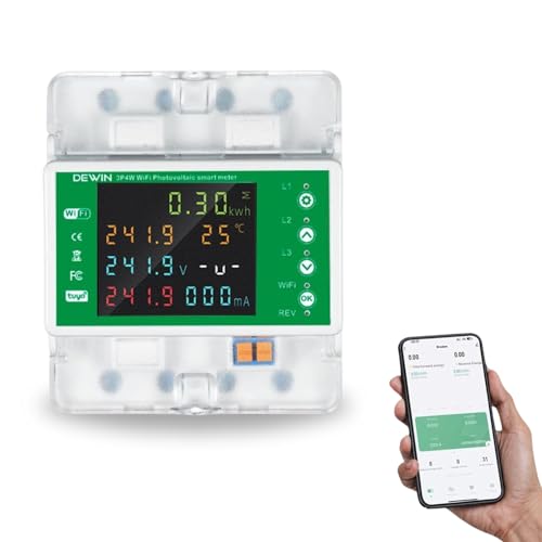 DEWIN Stromzähler 3 Phasen Smart Meter Drehstromzähler Hutschiene Tuya WiFi 3 Phasen Stromzähler with Überspannungsschutz und Unterspannungsschutz 100A AC 380V DEWIN Stromzähler 3 Phasen Smart Meter Drehstromzähler Hutschiene Tuya WiFi 3 Phasen Stromzähler with Überspannungsschutz und Unterspannungsschutz 100A AC 380V von DEWIN