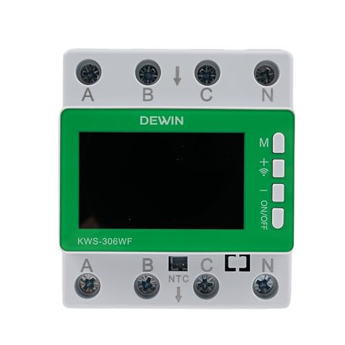 DEWIN Stromzähler 3 Phasen WLAN, KWS-306WF Tuya WiFi Stromzähler 3 Phasig 4 Leiter Voltmeter und Amperemeter Energiezähler Hutschiene mit APP-Fernbedienung 80A AC 230V/400V DEWIN Stromzähler 3 Phasen WLAN, KWS-306WF Tuya WiFi Stromzähler 3 Phasig 4 Leiter Voltmeter und Amperemeter Energiezähler Hutschiene mit APP-Fernbedienung 80A AC 230V/400V von DEWIN