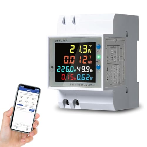 DEWIN Stromzähler Hutschiene, 6 in 1 WiFi Smart Stromzähler Hutschienen Energiezähler Eingebauter CT AC 40-300V 100A DEWIN Stromzähler Hutschiene, 6 in 1 WiFi Smart Stromzähler Hutschienen Energiezähler Eingebauter CT AC 40-300V 100A von DEWIN