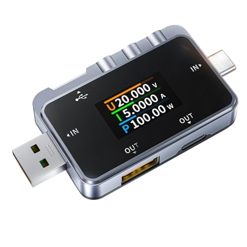 DEWIN USB Tester Messgerät, FNAC-28 USB und USB C Tester Digitales Voltmeter Amperemeter Power Bank Ladegerät Kapazität Messgerät Erkennung DEWIN USB Tester Messgerät, FNAC-28 USB und USB C Tester Digitales Voltmeter Amperemeter Power Bank Ladegerät Kapazität Messgerät Erkennung von DEWIN