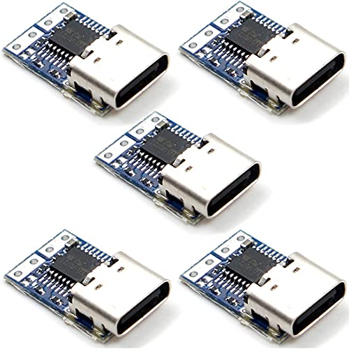 DEWIN Triggermodul, 5 Stück USB-C PDC004 PD 12 V DC Festspannungs-Triggermodul 5 A Typ-C-Buchseneingang von DEWIN