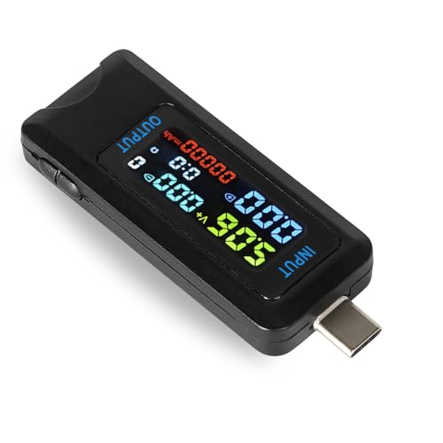 DEWIN USB C Tester, Multifunktionale Type C Tester Messgerät Voltmeter Amperemeter Detektor Power Bank Ladegerät Indikator DEWIN USB C Tester, Multifunktionale Type C Tester Messgerät Voltmeter Amperemeter Detektor Power Bank Ladegerät Indikator von DEWIN