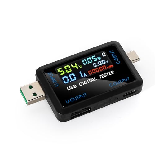 DEWIN USB Tester Messgerät 2-in-1 USB C, USB und USB C Tester Spannung Strommesser Voltmeter Amperemeter Detektor mit Anzeige DEWIN USB Tester Messgerät 2-in-1 USB C, USB und USB C Tester Spannung Strommesser Voltmeter Amperemeter Detektor mit Anzeige von DEWIN