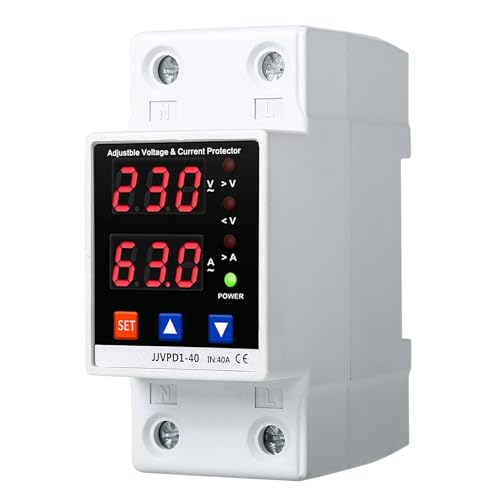 DEWIN Überspannungsschutz und Unterspannungsschutz, Hutschiene Einstellbares Überspannungs und Unterspannungsschutzgerät Schutzrelais 2P 40A AC 220V DEWIN Überspannungsschutz und Unterspannungsschutz, Hutschiene Einstellbares Überspannungs und Unterspannungsschutzgerät Schutzrelais 2P 40A AC 220V von DEWIN