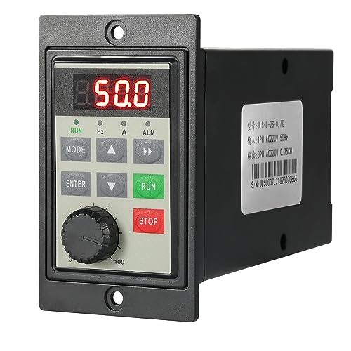 DEWIN Frequenzumrichter, VFD Frequenzumrichter 1 Phasen Eingang 3 Phasen Ausgang Frequenzumrichter Motordrehzahlregler 0,75kW 220V von DEWIN