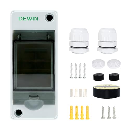 DEWIN Verteilerkasten Aufputz, IP65 Wasserdicht Sicherungskasten Aufputz 1 Reihig Kleinverteiler für Außenbereich 2 Module von DEWIN