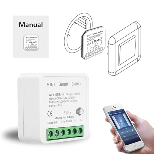 DEWIN WLAN Schalter, WiFi Schalter Smart Switch Mini Lichtschalter 2-Wege-Steuerung Arbeit Geeignet für Tuya Smart Life Alexa 16A DEWIN WLAN Schalter, WiFi Schalter Smart Switch Mini Lichtschalter 2-Wege-Steuerung Arbeit Geeignet für Tuya Smart Life Alexa 16A von DEWIN