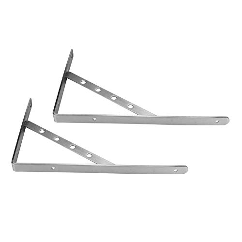 DEWIN Wandmontierte Regaldreieck Klammern 2pcs Edelstahldreieck Halterung Wandmontage Regal Bücherregal Unterstützung für Bücherregal Küchenregal (14in) von DEWIN