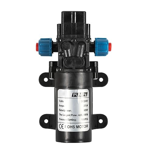 DEWIN Wasserpumpe, 24 V, 60 W, Mikromembran-Wasserpumpe, automatischer Schalter, 4 l/min, Hochdruck-Autowaschwassersprüher von DEWIN