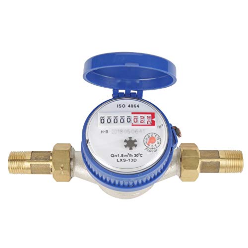 DEWIN Wasserzähler Garten Geeicht-Wasserzähler Geeich Geeicht 15mm 1/2 Zoll Kaltwasserzähler mit Armaturen für den Hausgebrauch im Garten von DEWIN