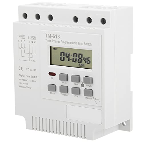 DEWIN Programmierbares Zeitrelais 380 V, 3 Phasen Digitale Zeitschaltuhr TM-163, Intelligentes Digitale Zeitrelais Steuerstrom Zeitschalter für Mikrocomputer, Wasserpumpe (16A) DEWIN Programmierbares Zeitrelais 380 V, 3 Phasen Digitale Zeitschaltuhr TM-163, Intelligentes Digitale Zeitrelais Steuerstrom Zeitschalter für Mikrocomputer, Wasserpumpe (16A) von DEWIN