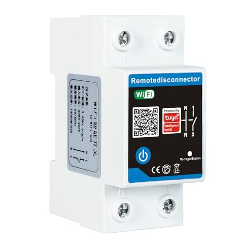 DEWIN Zeitschaltuhr Hutschiene WLAN, Schaltuhr Hutschiene Tuya WiFi Smart Schalter Handy APP Funkfernbedienung Smart Timing Schalter 63A AC 230V von DEWIN