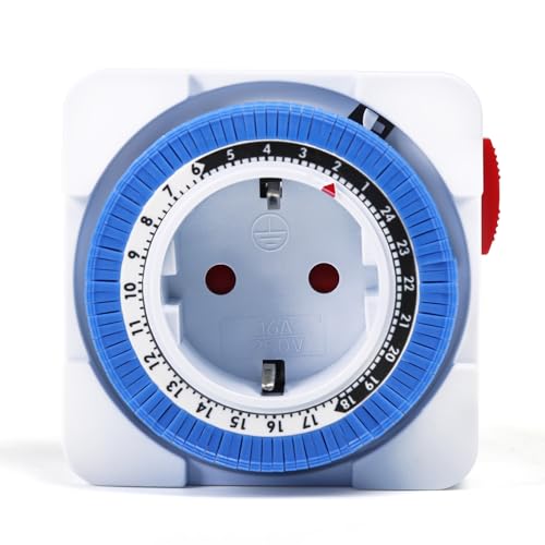 DEWIN Zeitschaltuhr Steckdose Mechanisch, 24 Stunden Timer Steckdose 96 Schaltsegmente Programmierbarer Mechanischer Schaltuhr Steckdose für Aussenbereich 16A AC 230V DEWIN Zeitschaltuhr Steckdose Mechanisch, 24 Stunden Timer Steckdose 96 Schaltsegmente Programmierbarer Mechanischer Schaltuhr Steckdose für Aussenbereich 16A AC 230V von DEWIN