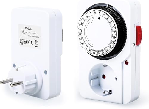 DEWIN Zeitschaltuhr, Mechanische Steckdose 24 Stunden Zyklischer Zeitschalter Universal Schaltuhr Steckdose Programmierbare Mechanisch Zeitschaltuhr AC 230V 16A DEWIN Zeitschaltuhr, Mechanische Steckdose 24 Stunden Zyklischer Zeitschalter Universal Schaltuhr Steckdose Programmierbare Mechanisch Zeitschaltuhr AC 230V 16A von DEWIN
