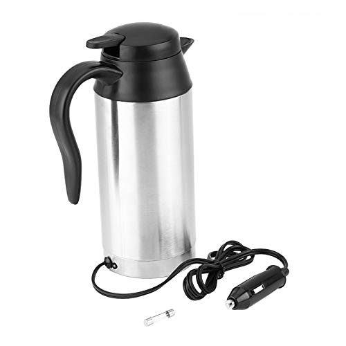 DEWIN Auto Wasserkocher, Elektrischer Wasserkocher 750 ml 12V Auto Edelstahl Zigarettenanzünder Heizung Kesselbecher Elektrische Reisethermosflaschen von DEWIN