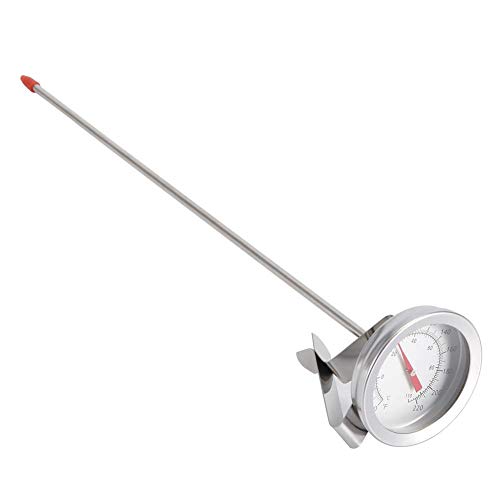 DEWIN Einkochthermometer, Stabthermometer Lang mit langer Sonde Zeigerthermometer mit Clip Brauthermometer für Küche Frittier Fleisch Bier Flüssigkeits Haushalts von DEWIN