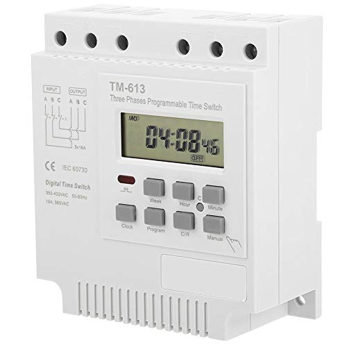 DEWIN Zeitrelais, Programmierbares Zeitschaltuhr Zeitschalter TM-163 Dreiphasiger 380V Smart Digital Wochenprogrammschalter von DEWIN