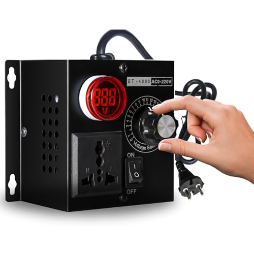 DEWIN Drehzahlregler, SCR Spannungsregler Motor Lüfter Drehzahlregler Dimmer Elektrowerkzeug Einstellbar Motor Regler 4000W AC 230V von DEWIN