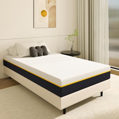 DEWINNER Matratze 90 x 200 cm, Dicke 17 cm, Memory-Schaum + Bambuskohleschaum, hohe Unterstützung, atmungsaktiv, hypoallergen, mit abnehmbarem und waschbarem Bezug von DEWINNER