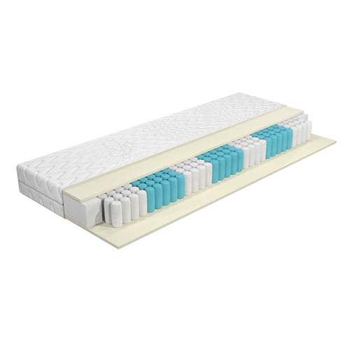 DEWINNER Matratze 90 x 200 cm, H3 Taschenfederkern und Schaumstoff, 18 cm hoch Federkernmatratze, 7-Zonen Ergonomie, Bezug abnehmbar und waschbar, Öko-Tex Zertifiziert von DEWINNER