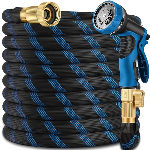 Gartenschlauch, 61 m, robuste Wasserschläuche – Flexibles und leichtes Autowaschrohr mit Zugentlastungen, knickfreier Gummischlauch mit Sprühdüse für Ba Gartenschlauch, 61 m, robuste Wasserschläuche – Flexibles und leichtes Autowaschrohr mit Zugentlastungen, knickfreier Gummischlauch mit Sprühdüse für Ba von DEWNEWS