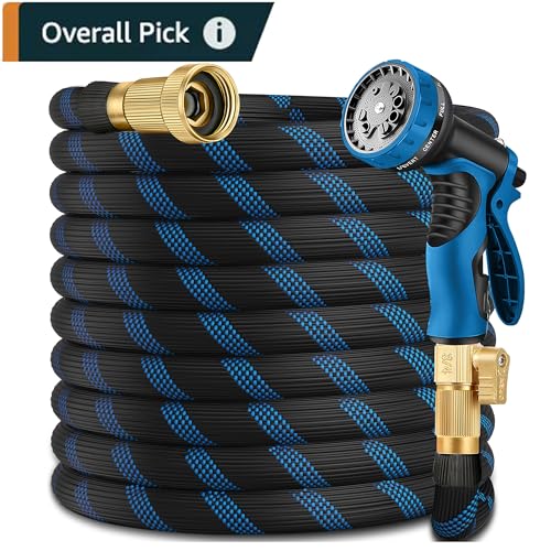 Gartenschlauch, 61 m, robuste Wasserschläuche – Flexibles und leichtes Autowaschrohr mit Zugentlastungen, knickfreier Gummischlauch mit Sprühdüse für Ba Gartenschlauch, 61 m, robuste Wasserschläuche – Flexibles und leichtes Autowaschrohr mit Zugentlastungen, knickfreier Gummischlauch mit Sprühdüse für Ba von DEWNEWS