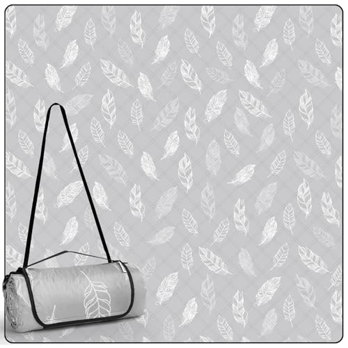 DEWUR Picknickdecke wasserdicht waschbar, Stranddecke Sandfrei XXL Campingdecke Strandmatte isoliert mit wasserdichter Unterseite (200 x 200 cm, Grau) von DEWUR
