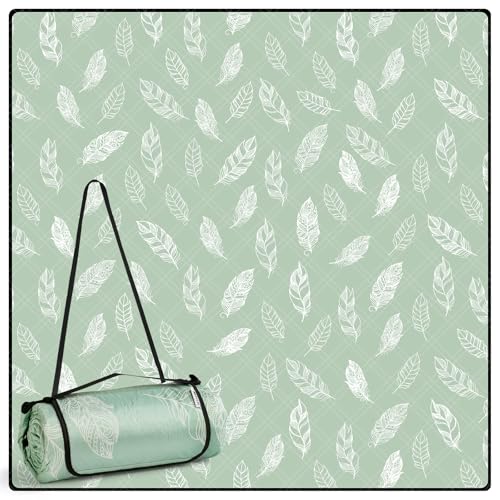 DEWUR Picknickdecke wasserdicht waschbar, Stranddecke Sandfrei XXL Campingdecke Strandmatte isoliert mit wasserdichter Unterseite (Grün, 200 x 200 cm) von DEWUR