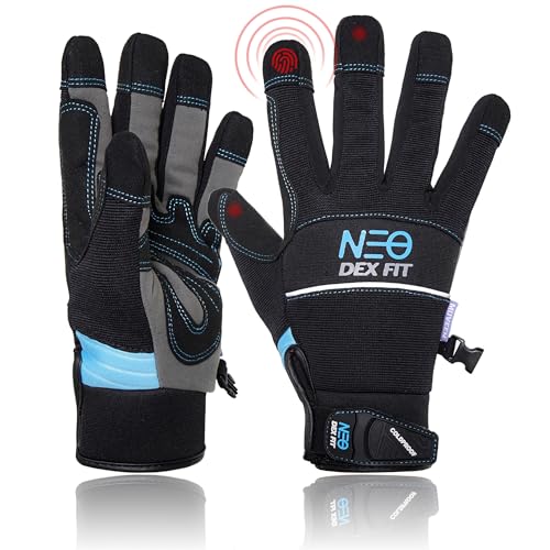 DEX FIT Warm Mechanic Gloves MG310 Winter, Waterproof, Insulated, Durable Leather Reinforcements, Firm Grip, Comfort Fit, Touchscreen Compatible, Washable, Black S (7) 1 Pair von DEX FIT