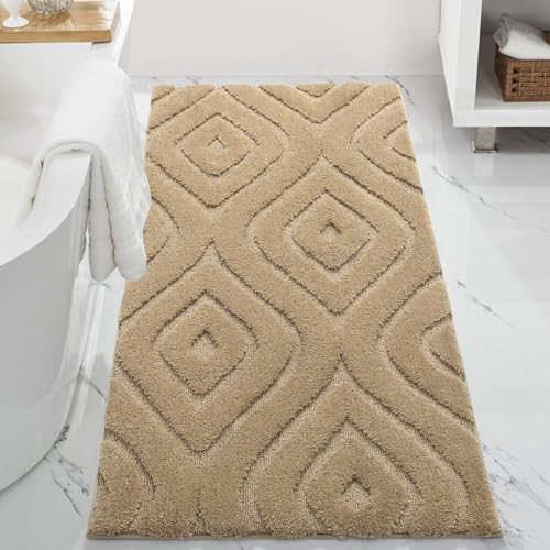 DEXDE Badezimmerläufer, 61 x 152 cm, lang, rutschfest, weich, waschbar, große Badematten für Badezimmer, Schlafzimmer, Flur, Küche, Bodenteppich, modernes Boho-Dekor, Beige DEXDE Badezimmerläufer, 61 x 152 cm, lang, rutschfest, weich, waschbar, große Badematten für Badezimmer, Schlafzimmer, Flur, Küche, Bodenteppich, modernes Boho-Dekor, Beige von DEXDE