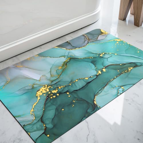 DEXI Badematte rutschfest 40 x 60 cm, Super Absorbierende Badezimmerteppich, schnelltrocknende Badvorleger, Waschbar Duschvorleger für Dusche, Badewannen und Badezimmer, Grün DEXI Badematte rutschfest 40 x 60 cm, Super Absorbierende Badezimmerteppich, schnelltrocknende Badvorleger, Waschbar Duschvorleger für Dusche, Badewannen und Badezimmer, Grün von DEXI