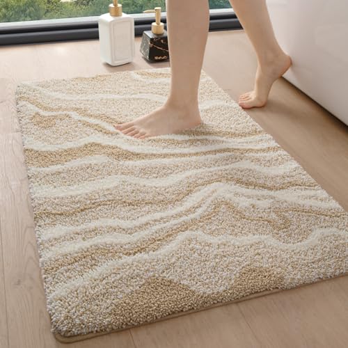 DEXI Badezimmerteppich 44 x 76 cm, Badvorleger rutschfest waschbar, Badematte Mikrofaser Saugfähig, weicher Badematten & Badteppiche für Dusche, Badezimmer, Waschküche, Beige DEXI Badezimmerteppich 44 x 76 cm, Badvorleger rutschfest waschbar, Badematte Mikrofaser Saugfähig, weicher Badematten & Badteppiche für Dusche, Badezimmer, Waschküche, Beige von DEXI