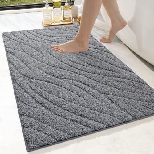 DEXI Badezimmerteppich 44 x 76 cm, weicher Badvorleger Maschinenwaschbar, Badematte rutschfest, Badematten & Badteppiche für Dusche, Badewannen, Toilette Deko, Grau DEXI Badezimmerteppich 44 x 76 cm, weicher Badvorleger Maschinenwaschbar, Badematte rutschfest, Badematten & Badteppiche für Dusche, Badewannen, Toilette Deko, Grau von DEXI